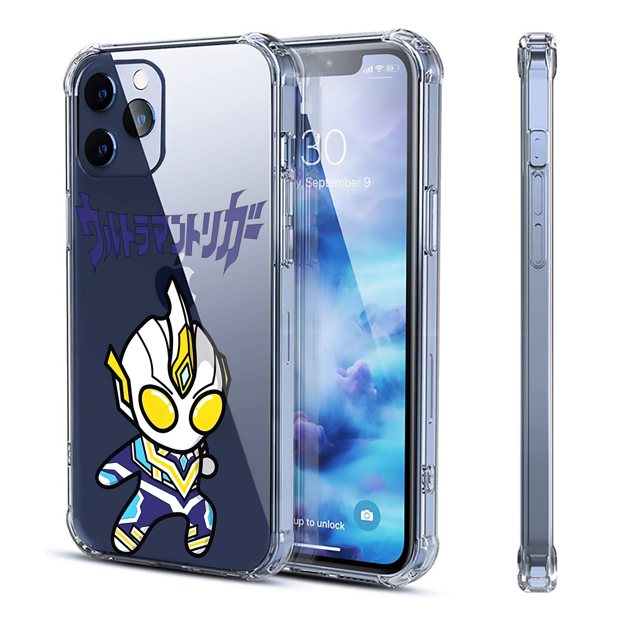 （画像用） ウルトラマン Ultraman 【iPhone 12シリーズ対応】透明スマホケース（クリアソフトケース）